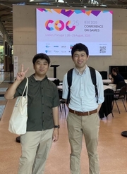 早川仁来さん(宮崎県立宮﨑西高等学校3年生)(左) 教員メンターの嶋利一真助教と